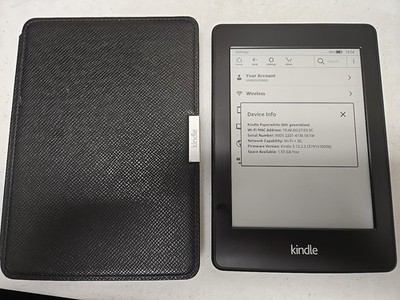 Amazon Kindle Paperwhite (6th Generation) 2GB, Wi-Fi 6in - Black.