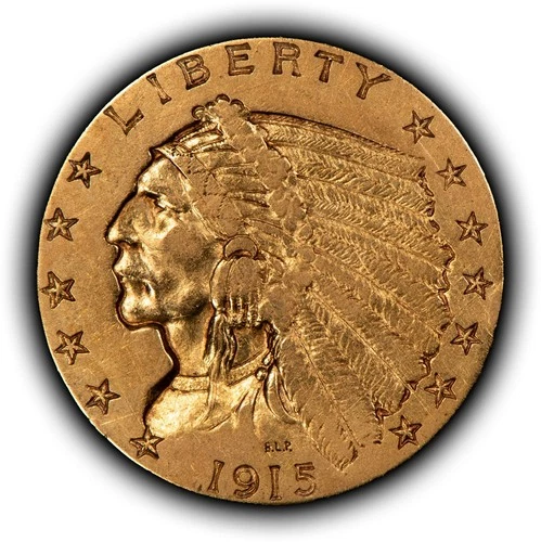 1915 G$2.50 Indian Head Gold Quarter Eagle - Authentic US Coin - SKU-G5929