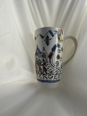 Stavangerflint Norway Bergen Tall Mug Scandinavian Folk Art Cup
