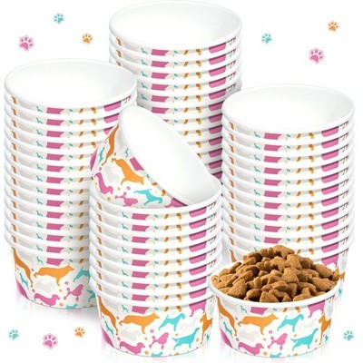 Mifoci 100 Pcs Disposable Dog Bowls 1.5 Cups Pets Disposable Feeding Bowls For