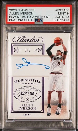 2023 Panini Flawless Basketball Amethyst Allen Iverson #FST-AIV PSA 9