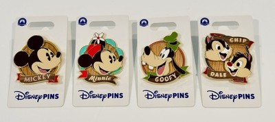 Disney Parks - WDW - Mickey & Minnie Mouse, Goofy Chip & Dale - 4 Pins (NEW)