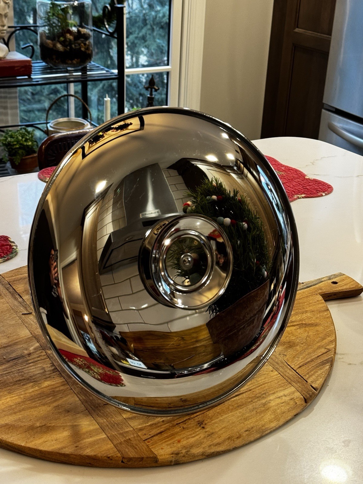 Three Tiered Kromex Vintage Serving Dish USA 2 Tone Silver & Gold W/ Base 1960s