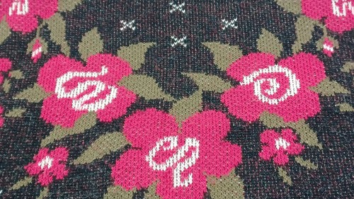 Vintage 80er Jahre Rollkragenpullover, Rose & Schwarz. Ohne Etikett. D2029 - Bild 6 von 15