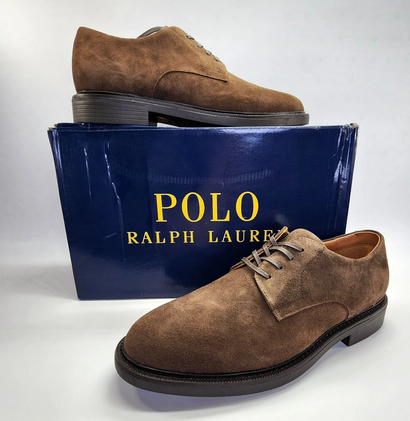 Polo Ralph Lauren Asher Derby Brown Suede Dress Shoes Size 9D Lace Up Leather
Opens in a new window