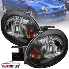 Black Headlights Fits 2003-2005 Dodge Neon Factory Style Head Lamps Leftright
