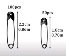 150pcs Black Safety Pins Small Safety Pins Metal Pins▪️100pcs-2.2cm▪️50pcs-1.8cm