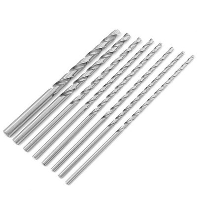 8-Pk 200mm Extra Long Twist Drill Bit Set HSS  4 / 4.2 / 4.5 / 5 / 5.2/6/8/10mm