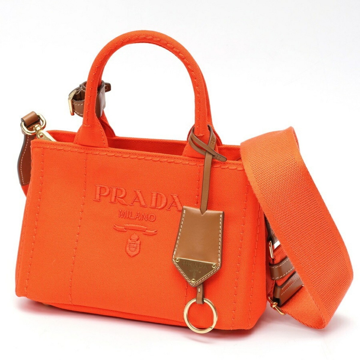 PRADA Jardiniere Mini Handbag Canapa Tote Bag 1BA038 Cotton Canvas
