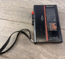 Sony TCM-12 Cassette-Corder Portable Cassette Recorder Player Black UNTESTED