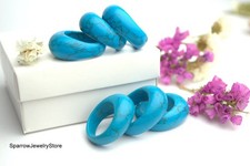 Blue turquoise ring Carved statement ring Boho gemstone jewelry Gift for mom her