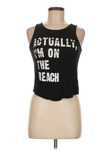 Malibu Sugar Women Black Sleeveless Top M