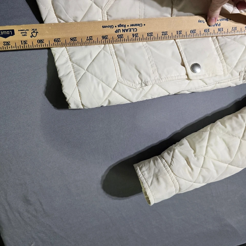 Chaqueta acolchada SPOTS Lauren Ralph Lauren crema para mujer ropa exterior mediana Foto 3 de 4