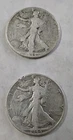 Lot of 2 1944 P And 1944 D( Chip) Walking Liberty Half Dollars-90% Silver WL16