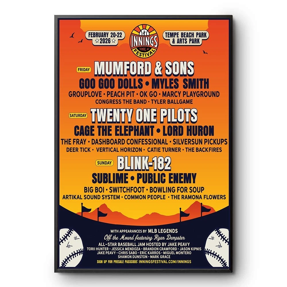 Innings Festival 2026 In Tempe AZ With B182 Mumford And Sons Poster
