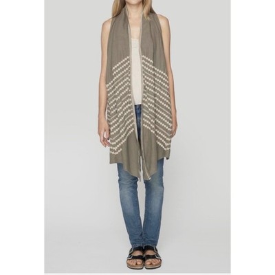 Johnny Was Los Angeles Joy Petra Embroidered Linen Vest XS