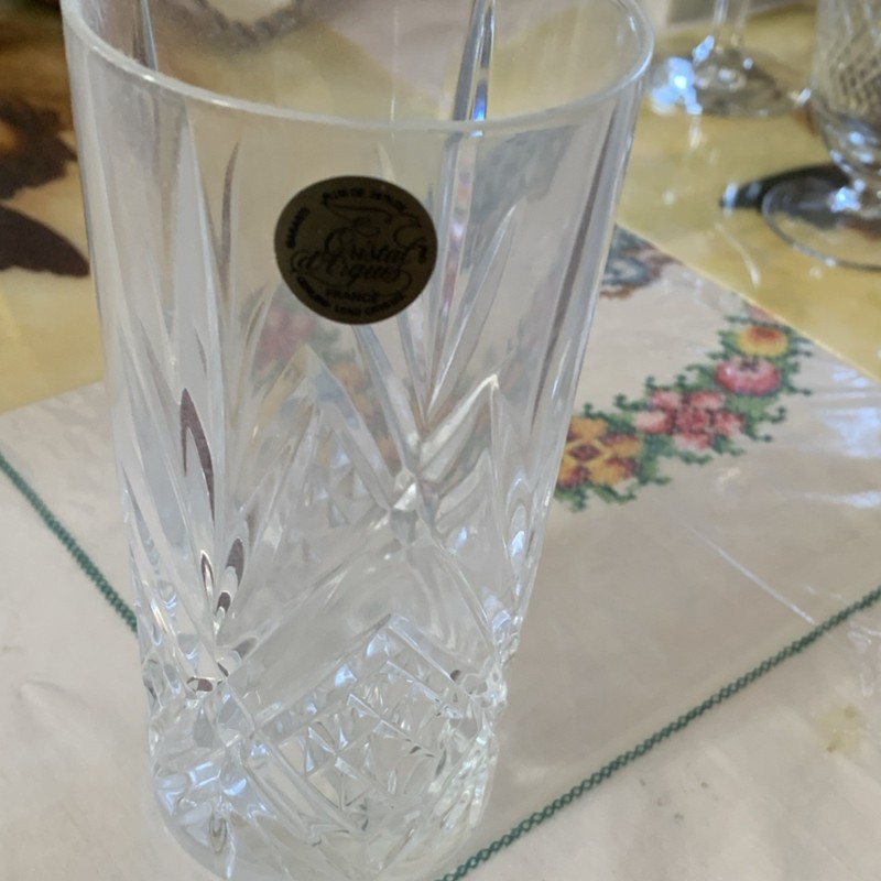 Cristal d'Arques Lead Crystal Drinking Glass, Clear Round Cut Crystal 24 cl