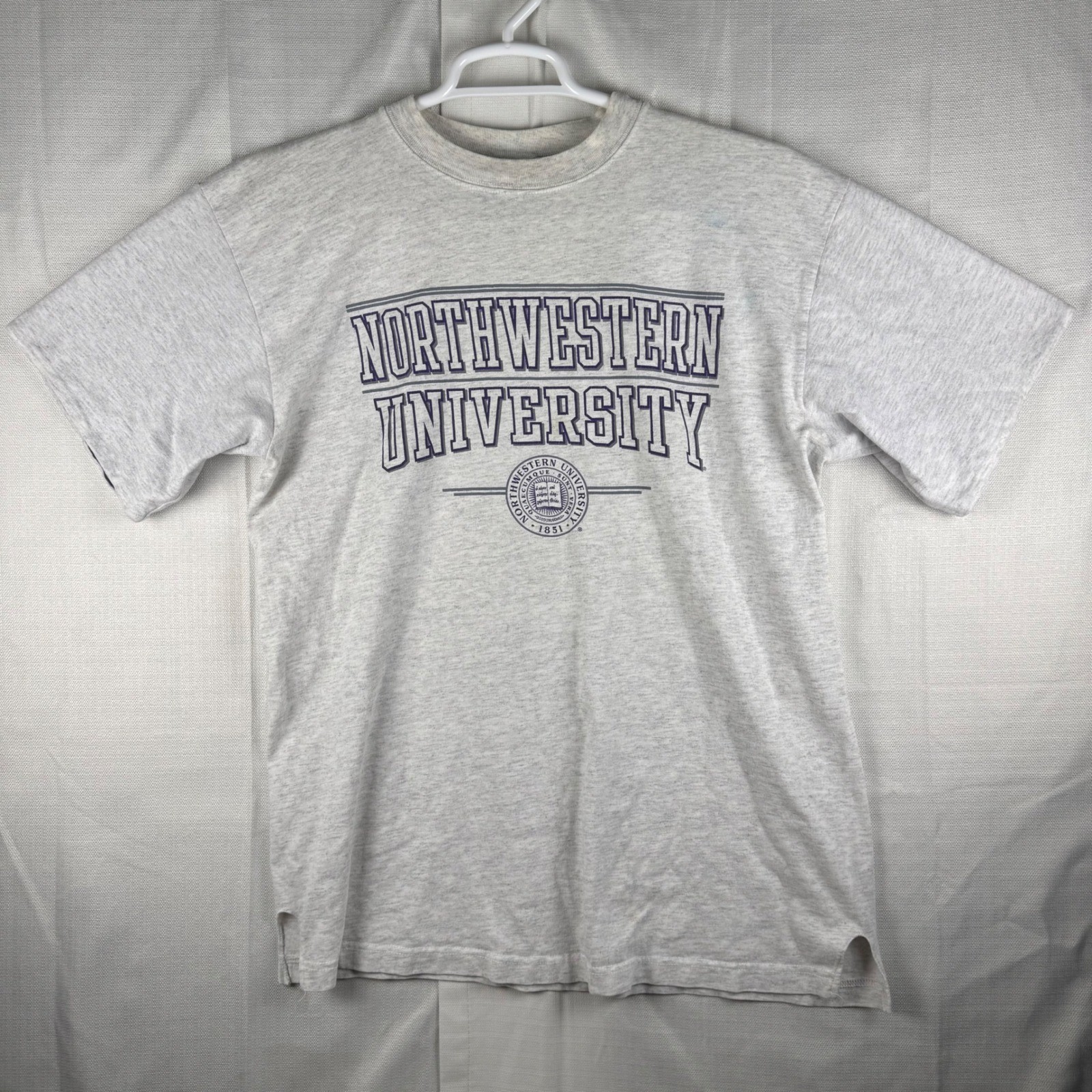 Vintage Northwestern University T Shirt Gear For Sports Gray Mens Large USA Made