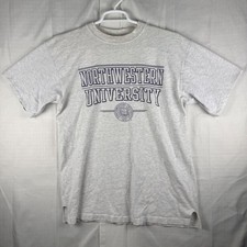 Vintage Northwestern University T Shirt Gear For Sports Gray Mens Large USA Made