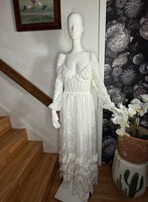 V. Chapman BHLDN Carmella Long-Sleeve Ruffled ChiffonMaxi Dress