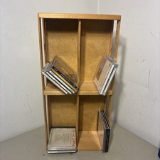Wooden CD Storage Crate Box Holds 96 CDs Discs Rack 22.5 x 11
