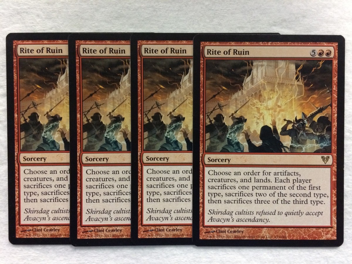 MTG 4x Rite of Ruin Avacyn Restored Modern Magic the Gathering Card x4 NM