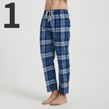 Men Drawstring Check Bottoms Nightwear Pyjamas Pants Trousers Sleepwear Lounge