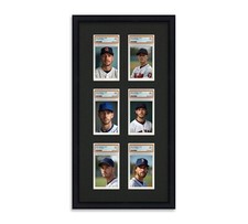 PSA Graded Card Frame Display Holds (6) Slabs Baseball, UV Protection (optional)