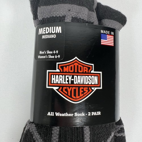 Harley Davidson Socks Men’s Medium 2 Pair NEW! Christmas Gift Slightly Irregular - Picture 4 of 7