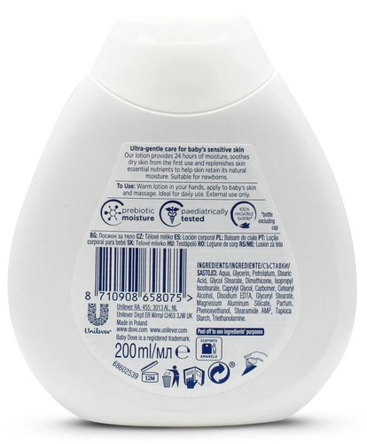 2-Pack Baby Dove Sensitive Skin Care Hypoallergenic Lotion Rich Moisture 6.5oz - Picture 3 of 13