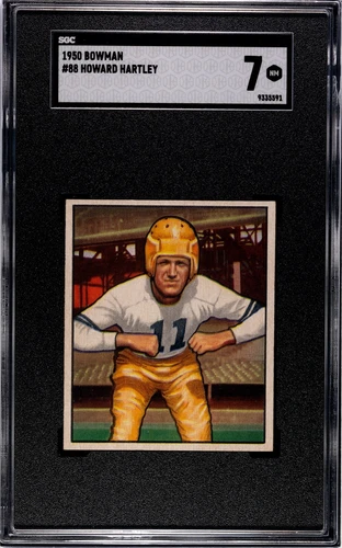 1950 bowman football #88 howard hartley SGC 7 NM