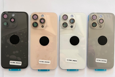 Für iPhone 16 Pro Ersatz Rückseite Backglas mit Kameralinse & Halterungen