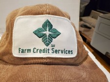 Vtg Farm Credit Service Corduroy Patch Hat Cap Snapback USA