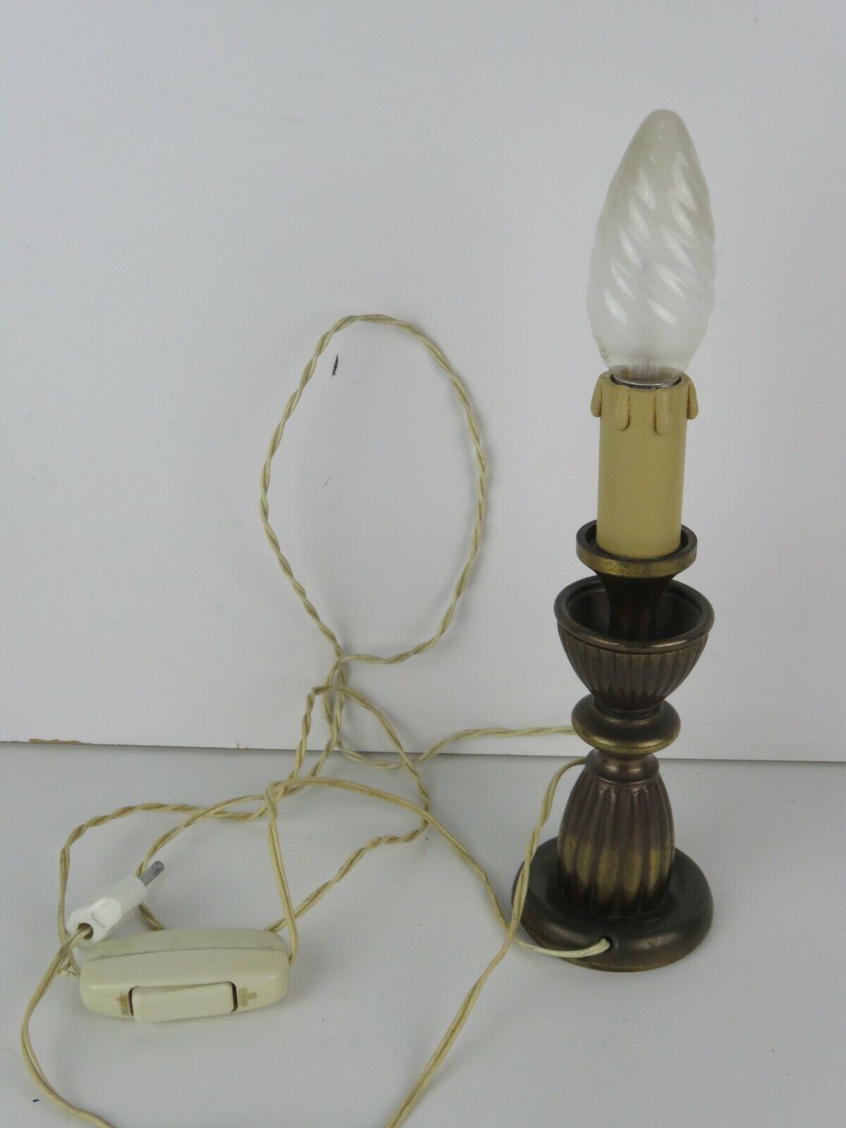 Bedside lamp abat jour Shape Chandelier Antique Style Candle Brass era