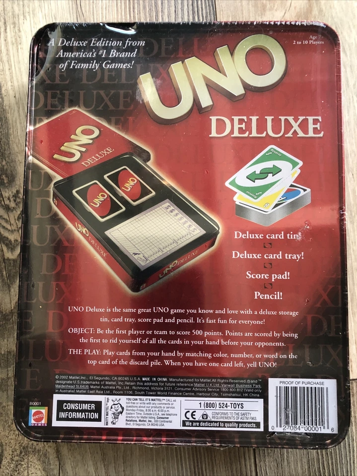 UNO Deluxe Toys R US Exclusive Mattel B0001 Tin Vintage Rare Toys SEALED - Image 2 of 4