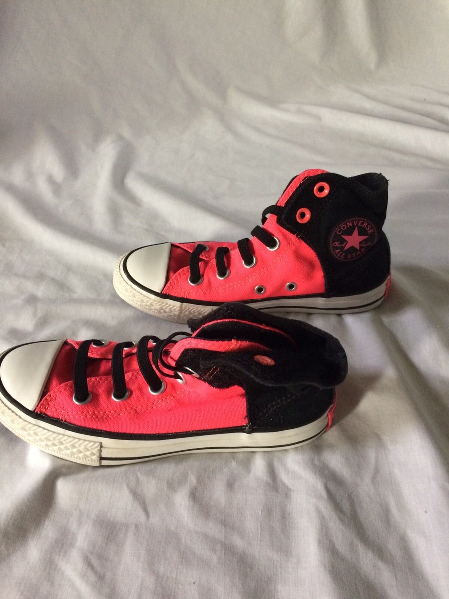 Converse All Stars High Top Girls Shoes Pink Black Size