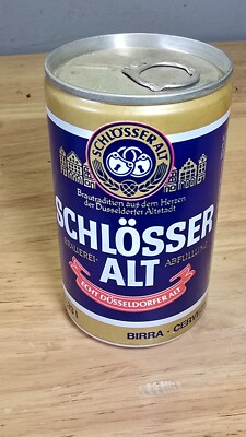 Vintage Schlösser Alt Beer Can Düsseldorf Germany Pull Tab Intact 0.33L 11.5oz