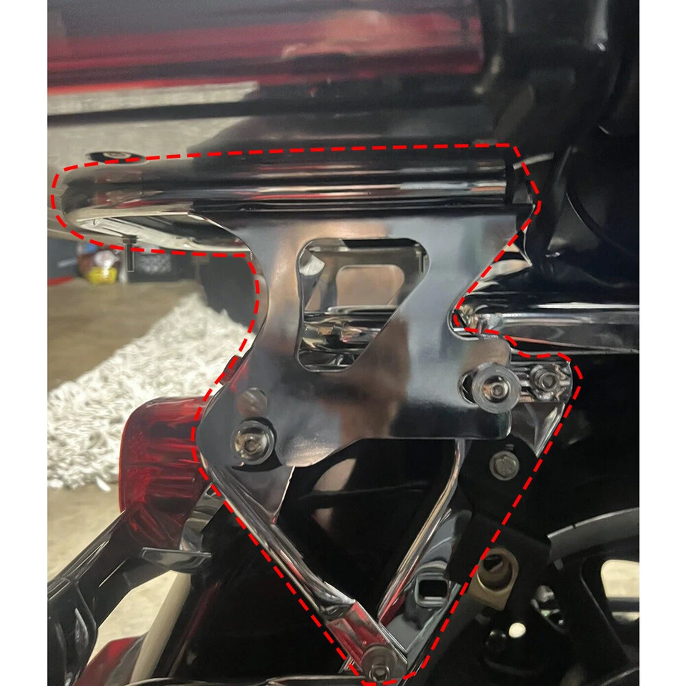 Portaequipajes de desmontaje rápido 2 arriba + kits de acoplamiento para Harley 97-08 Touring Foto 3 de 4