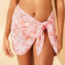 Shade Shore Women's Floral Print Cover Up Sarong Pink Size Small 4-6