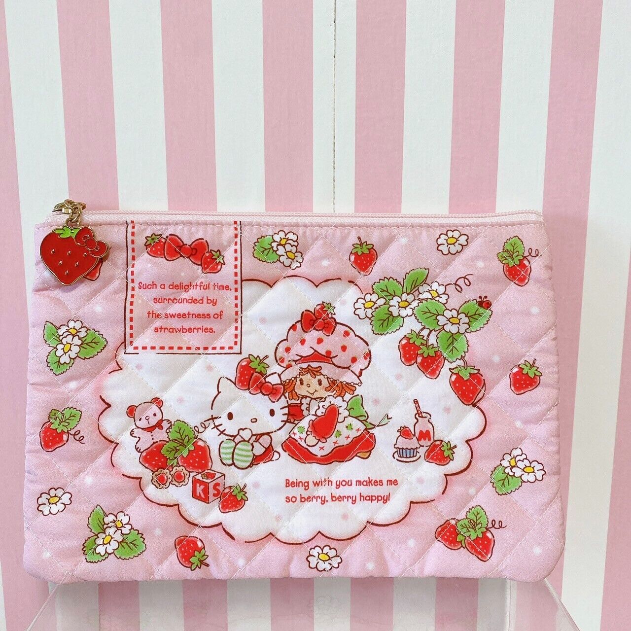 Sanrio Strawberry Shortcake Hello Kitty Collaboration T-shirt 90cm Pink  Ribbon