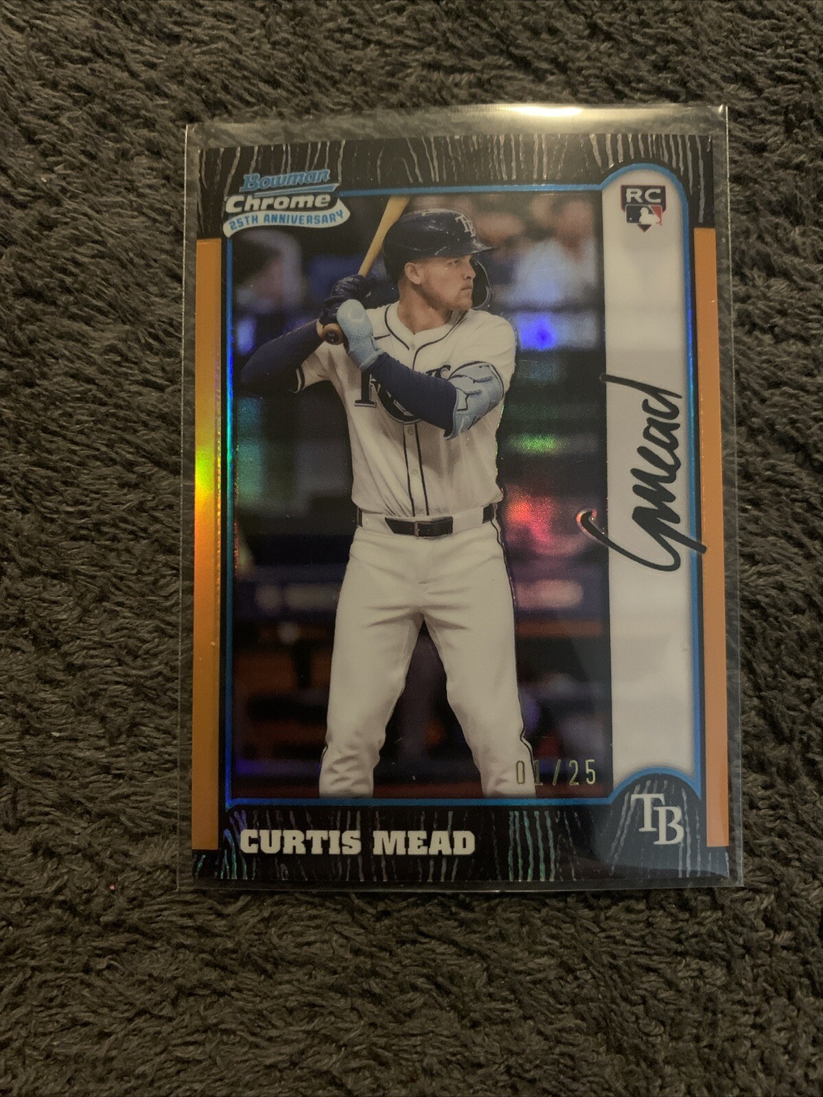 2024 Bowman Chrome 25th Anniversary Orange Refractor #BC25-9 Curtis Mead /25 RC