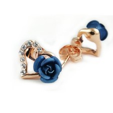 Fashion Jewelry - 18k Rose Gold Plated Heart Stud Earrings FE399 