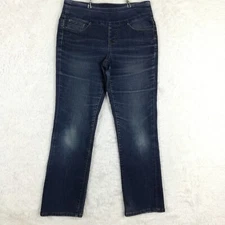 Jag Womens Jeans High Rise Boot Leg Denim Blue Indigo Wash Pull On Short 6S