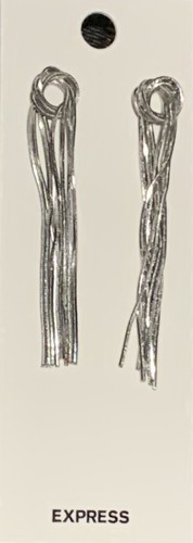 EXPRESS Silber Offener Knoten Fransen Tropfen Ohrringe - Bild 1 von 3