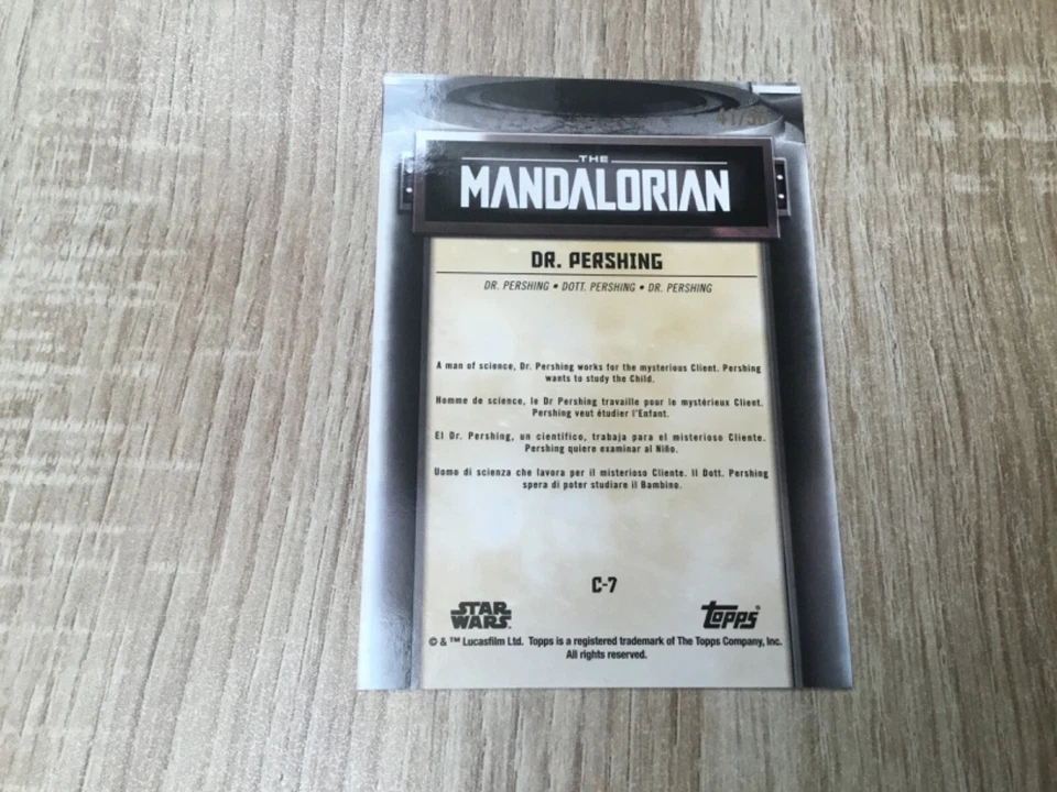 STAR WARS TOPPS MANDALORIAN SAISON 1 ET 2.  DR PERSHING.     MATRICULE 41/50 - Photo 2/3