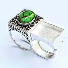 Gree Turquoise Poison Ring, Poison Ring, 925 Sterling Silver Handmade  Box Ring.