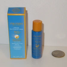 NEW Shiseido Ultimate Sun Protector Lotion SPF 50+ Sunscreen TraveI 0.23oz 7ml