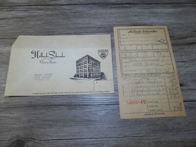 Halbach- Schroeder. store2 pcs. letterhead Quincy Ill. 1952 dated receipt      B