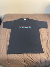 Vintage Las Vegas Spellout Single Stitch T-Shirt Size Large Anvil