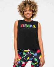 Zumba Haus Loose Muscle Tank Top - Black - XS  S  M  L  XL ~ Free Ship! New!